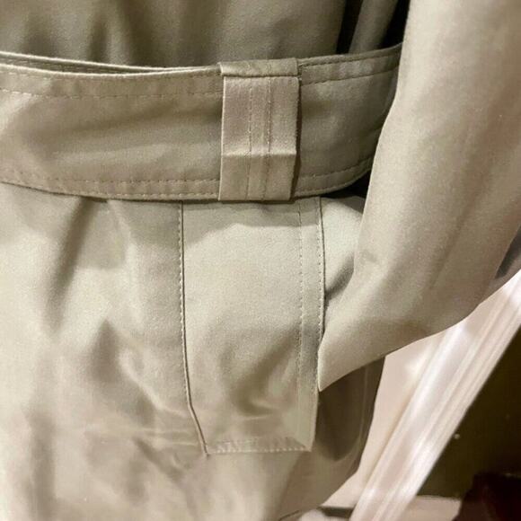 VINTAGE RALPH LAUREN TRENCH COAT BELTED OLIVE GREEN ZIP LINER SZ 42R AESTHETIC - Picture 15 of 16